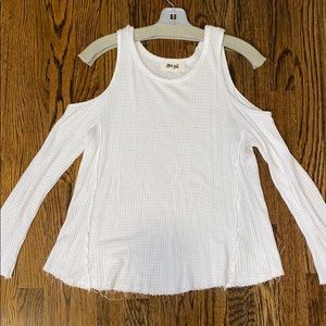 Hippie Love White Open Shoulder Top